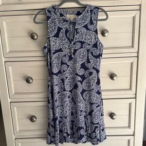 MICHAEL Michael Kors Navy and White Paisley Mini Dress